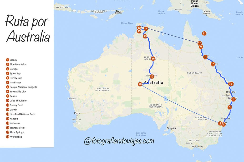 Australia ruta viaje por libre