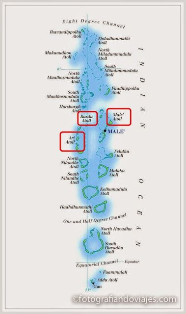 Mapa Maldivas buceo