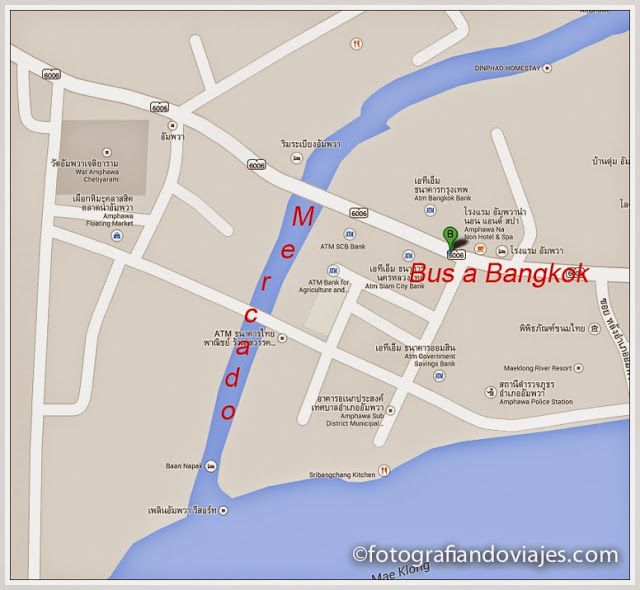 plano Paradas furgonetas mercado de Amphawa