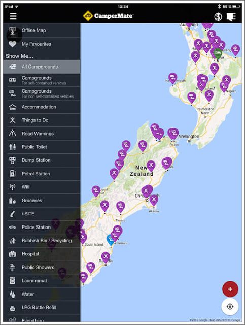 CamperMate app Nueva Zelanda