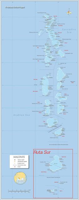 mapa de Maldivas