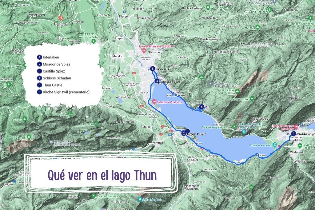 Lago thun mapa que ver