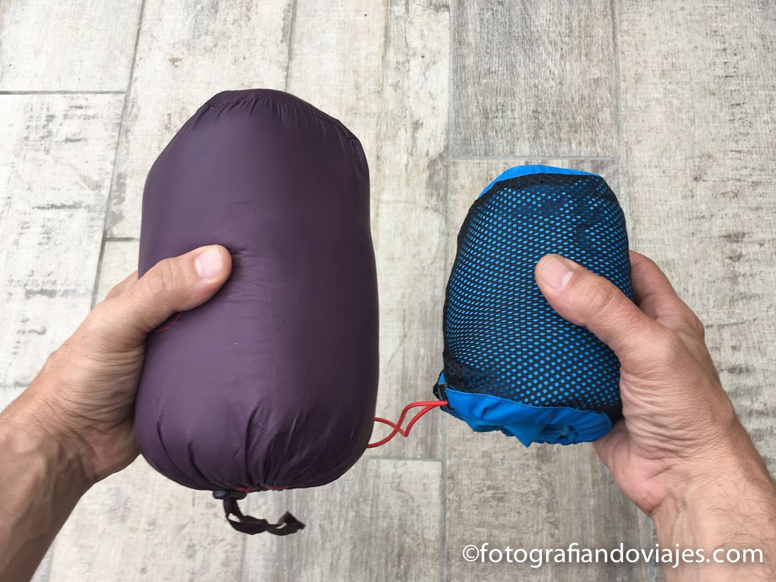 Abrigo de plumas (izq) y chubasquero Gore-Tex® (dcha)
