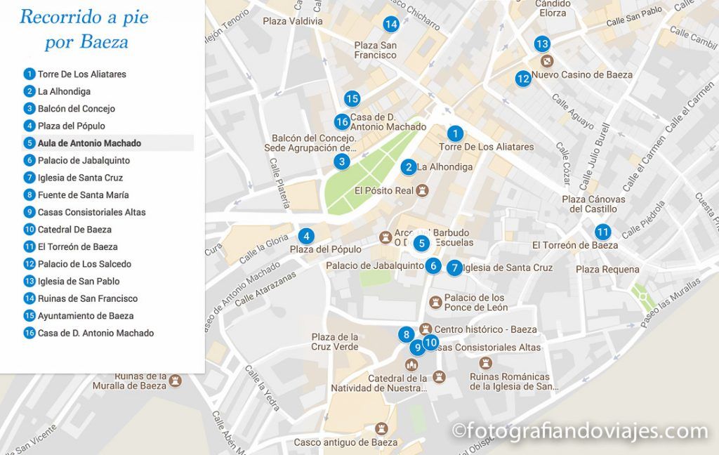 mapa que ver en Baeza