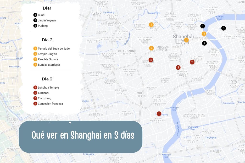Shanghai mapa que ver dias