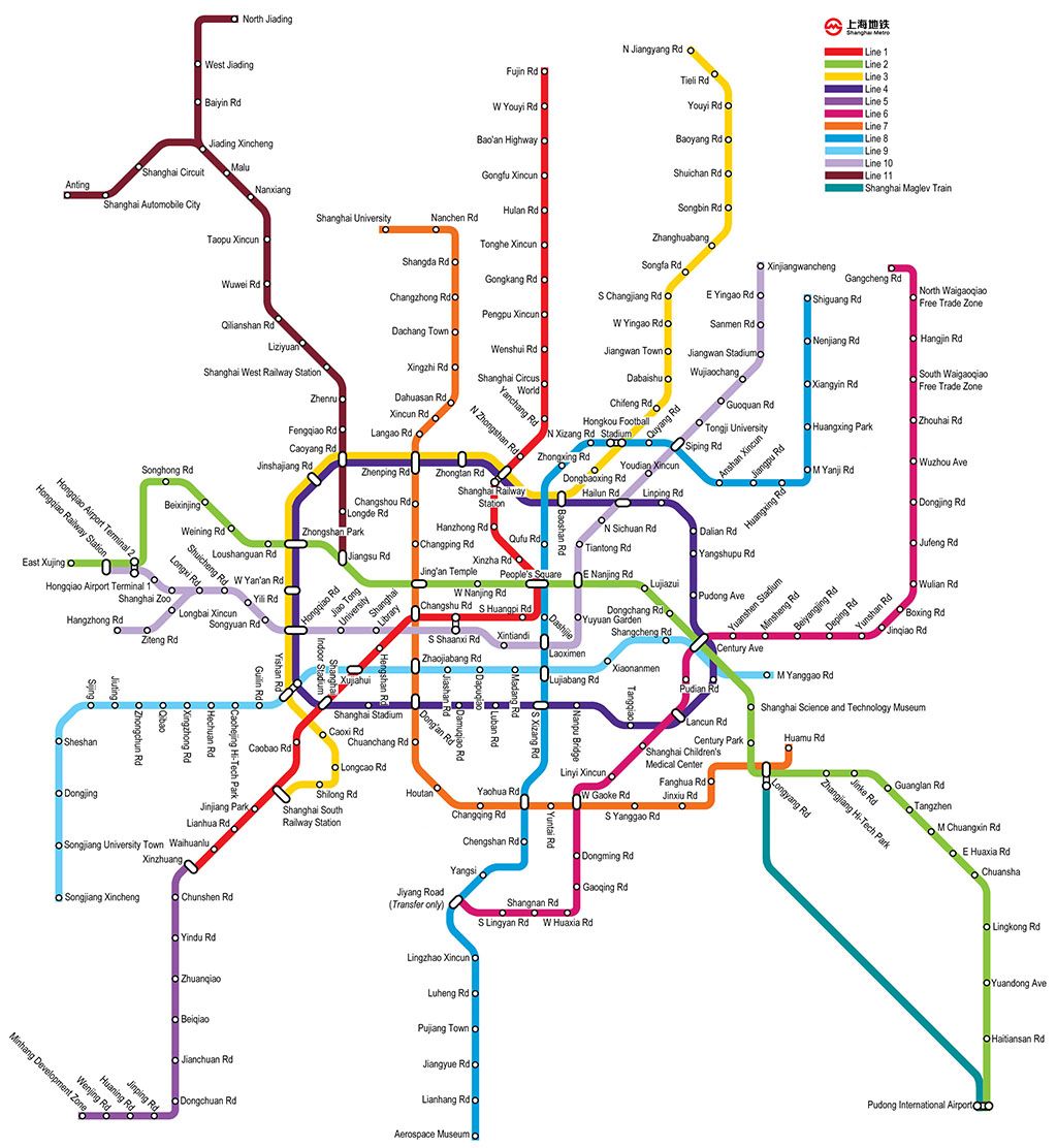 mapa metro de Shanghai