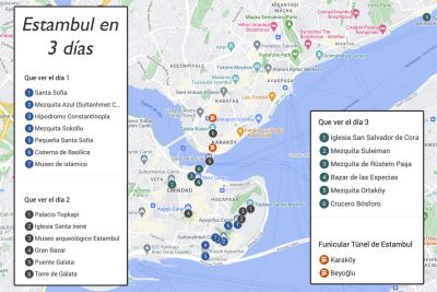 Que ver en Estambul en 3 días : recorrido y mapa