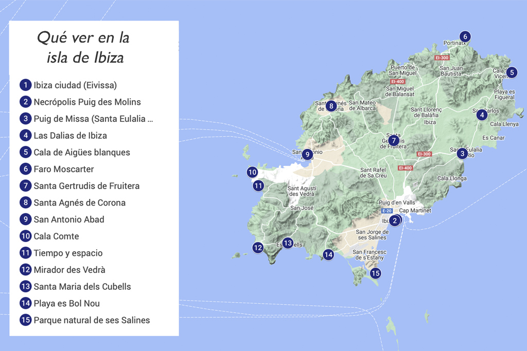 mapa que ver en la isla de ibiza en 3 4 dias