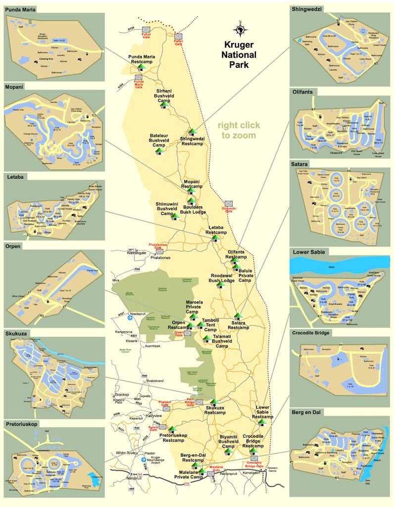 Campamentos donde dormir en Kruger national park