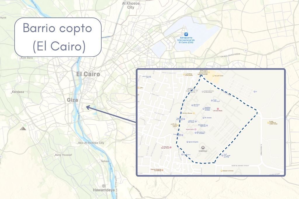 Plano barrio copto el viejo Cairo