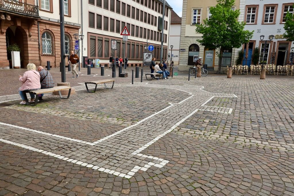 Heidelberg Plaza Kornmarkt ruta a pie