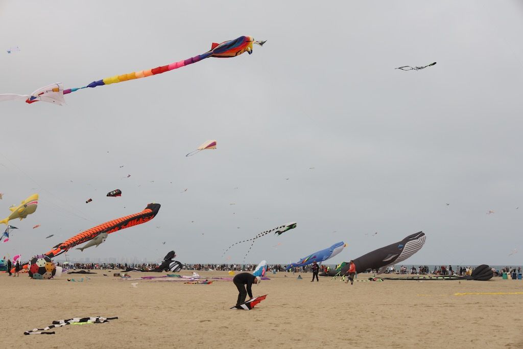 Valencia Playa de la Malvarrosa cometas volando