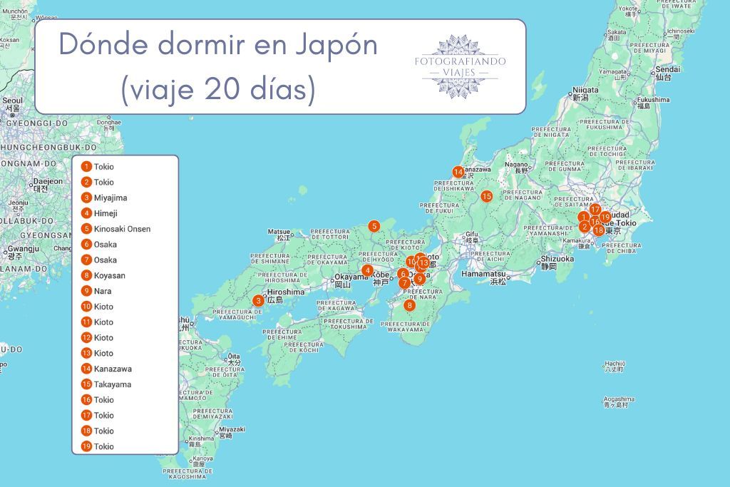 Ruta Japon 3 semanas donde dormir