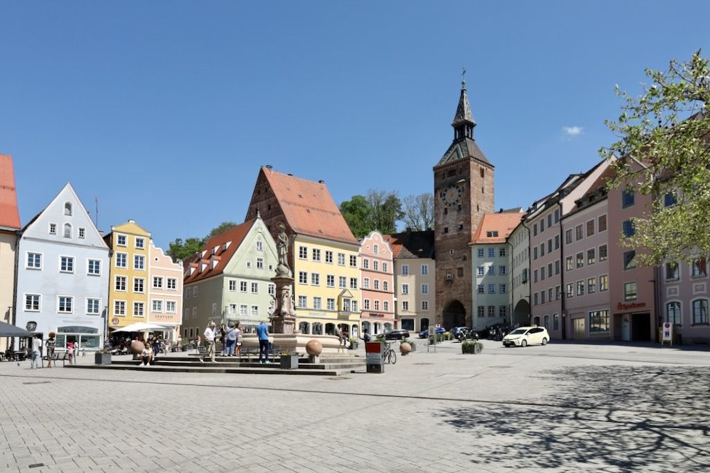 Plaza Hauptplatz Landsberg am Lech ruta romantica alemania