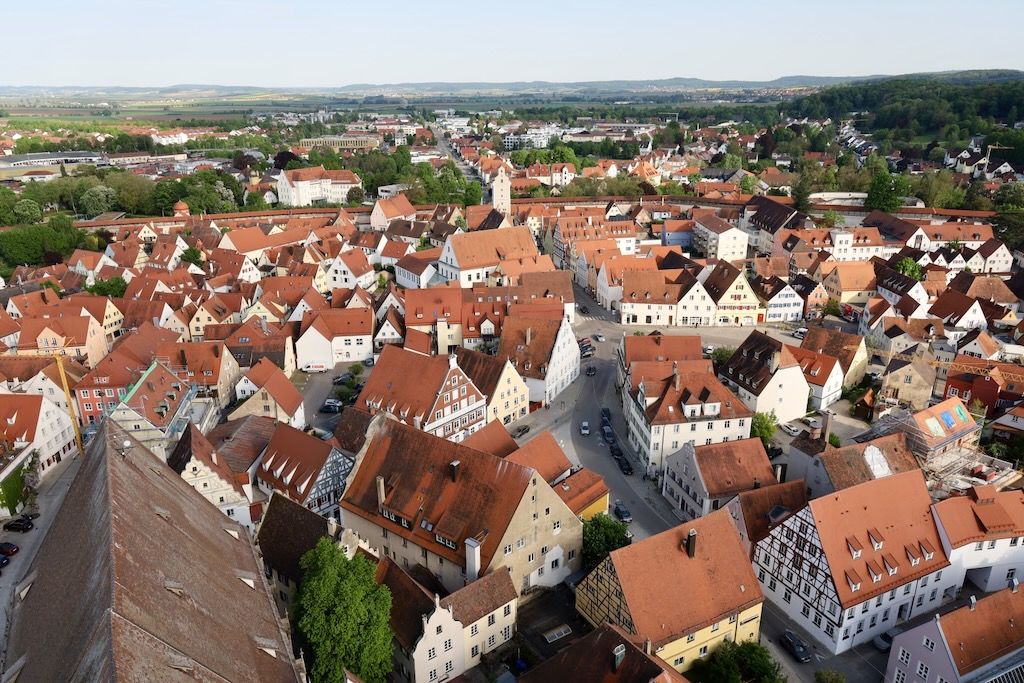 Vistas de Nördlingen desde la Torre Daniel (Kirchturm Daniel) Nördlingen Ruta Romántica Alemania