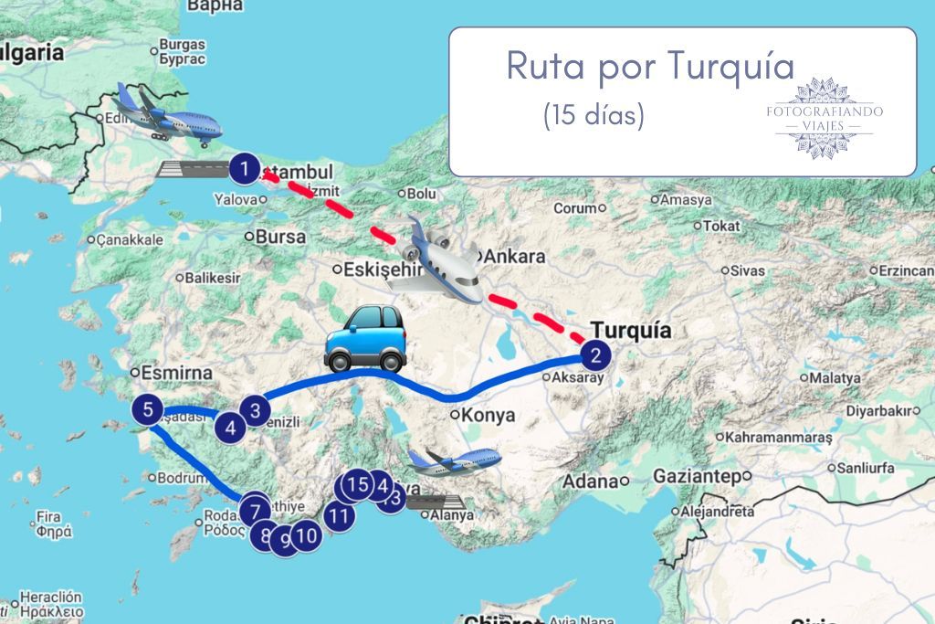 Ruta Turquía 15 días que ver y hacer en coche