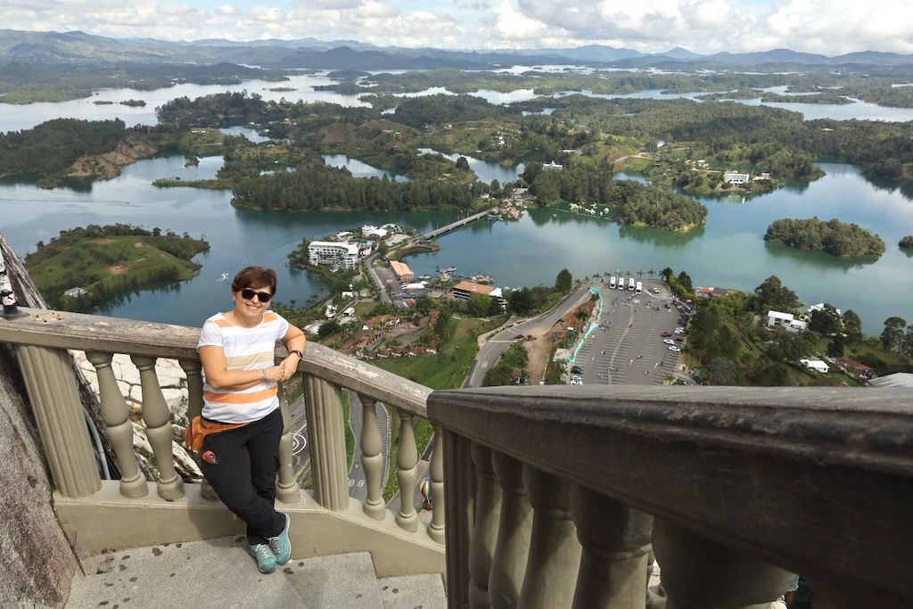 Subida al Peñon de Guatapé o piedra del Peñol Antioquia Colombia