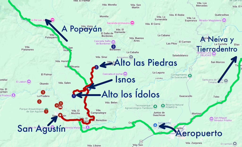 Mapa San Agustin e Isnos
