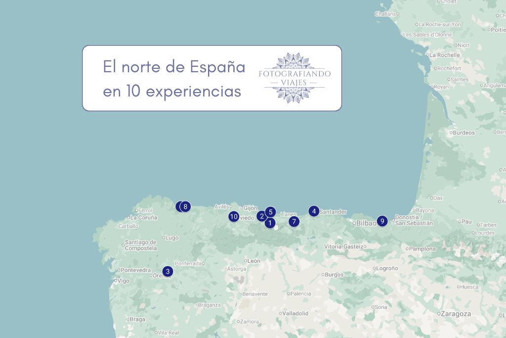 Mapa norte España experiencias