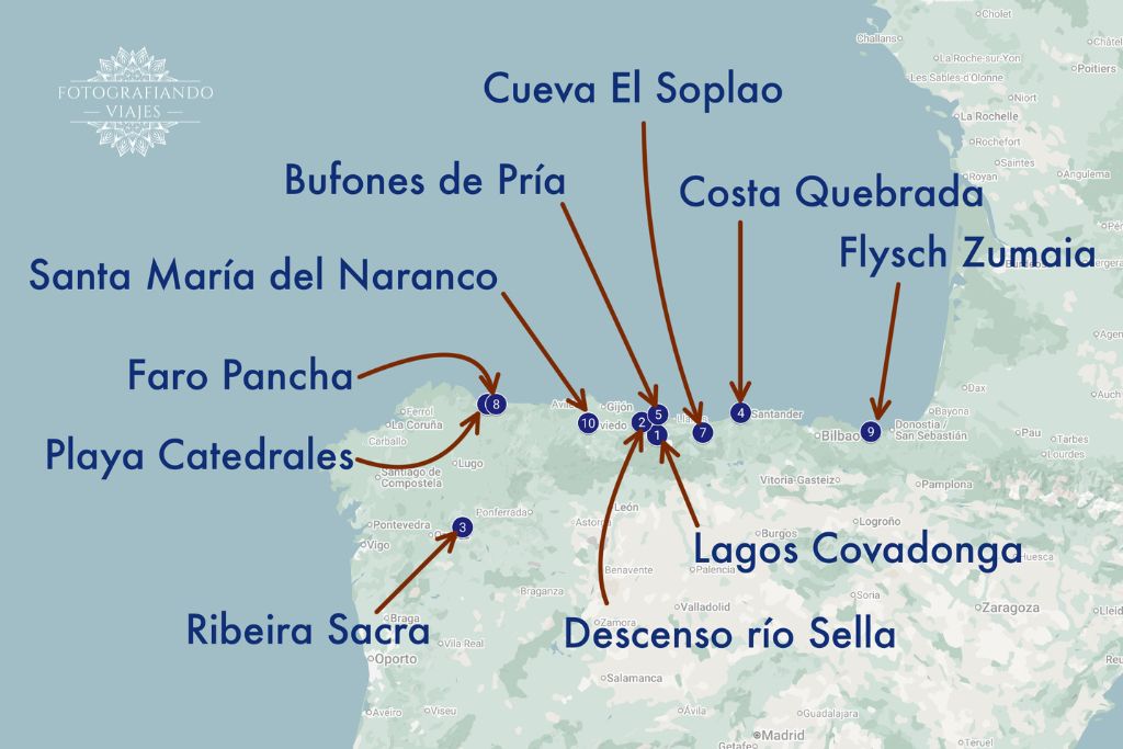Mapa que hacer en el norte de España